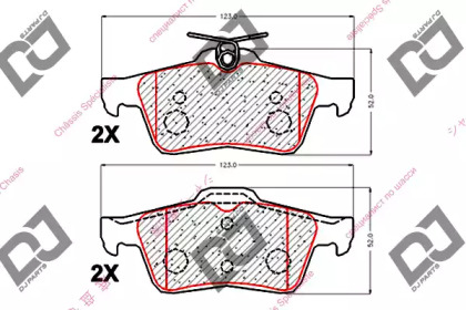 Комплект тормозных колодок DJ PARTS BP1957